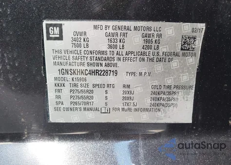 2015 GMC Yukon Xl 1500 Denali from USA, damaged, VIN 1GKS2JKJ5FR719302